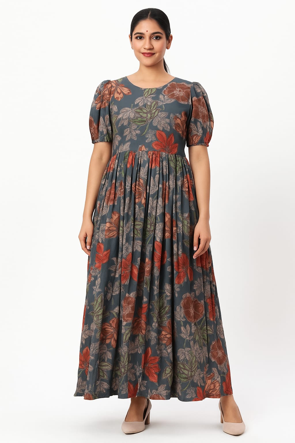 Heavy Rayon Floral printed maxi dress