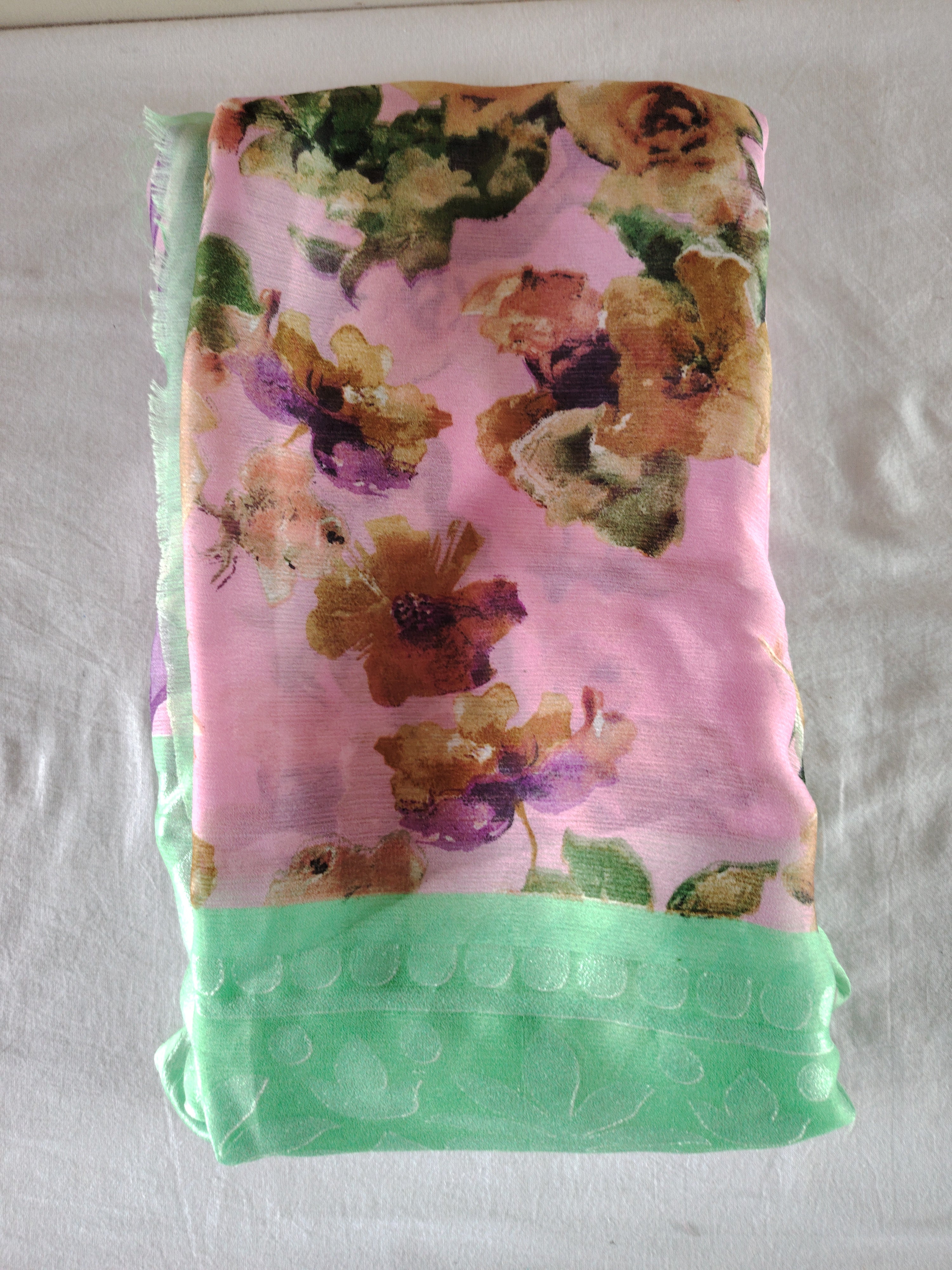 Satin Border Georget Saree
