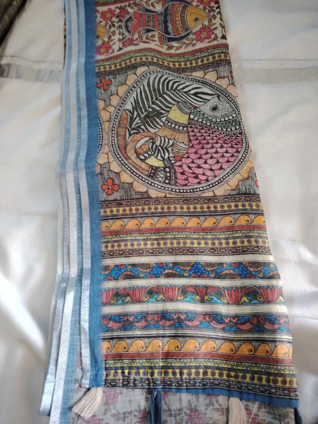 Linen Cotton blended Kalamkari Saree