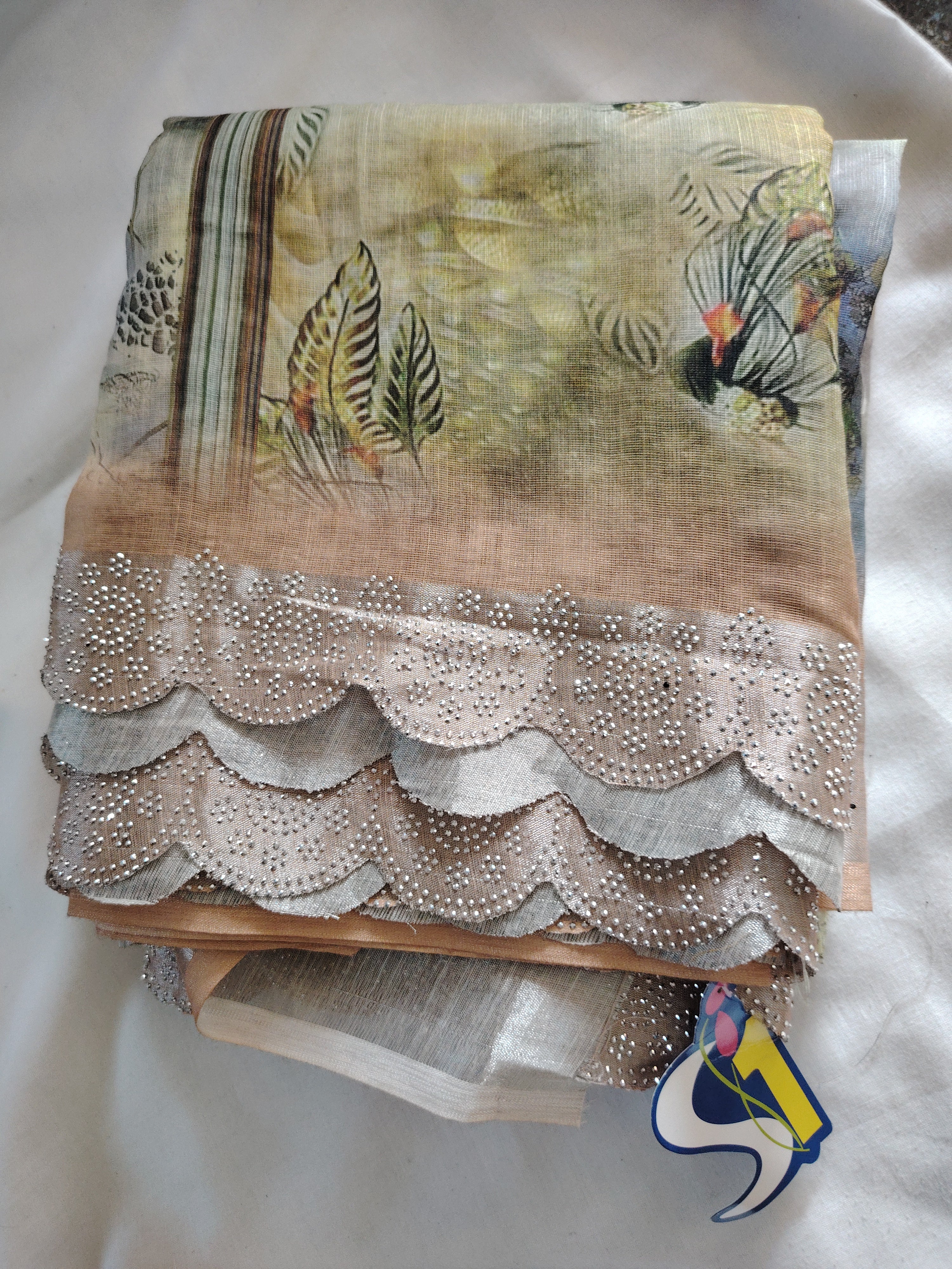 Cotton silk Saree (Stonework)