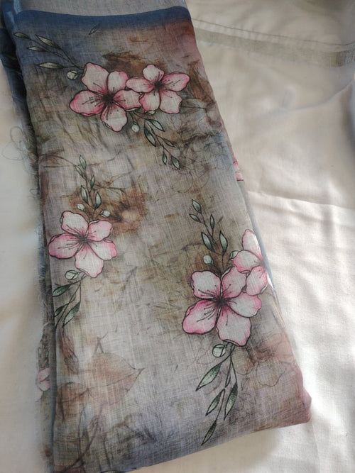 Cotton Silk Saree(Stonework )