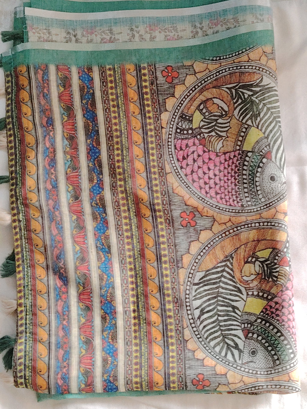 Linen Cotton blended Kalamkari Saree