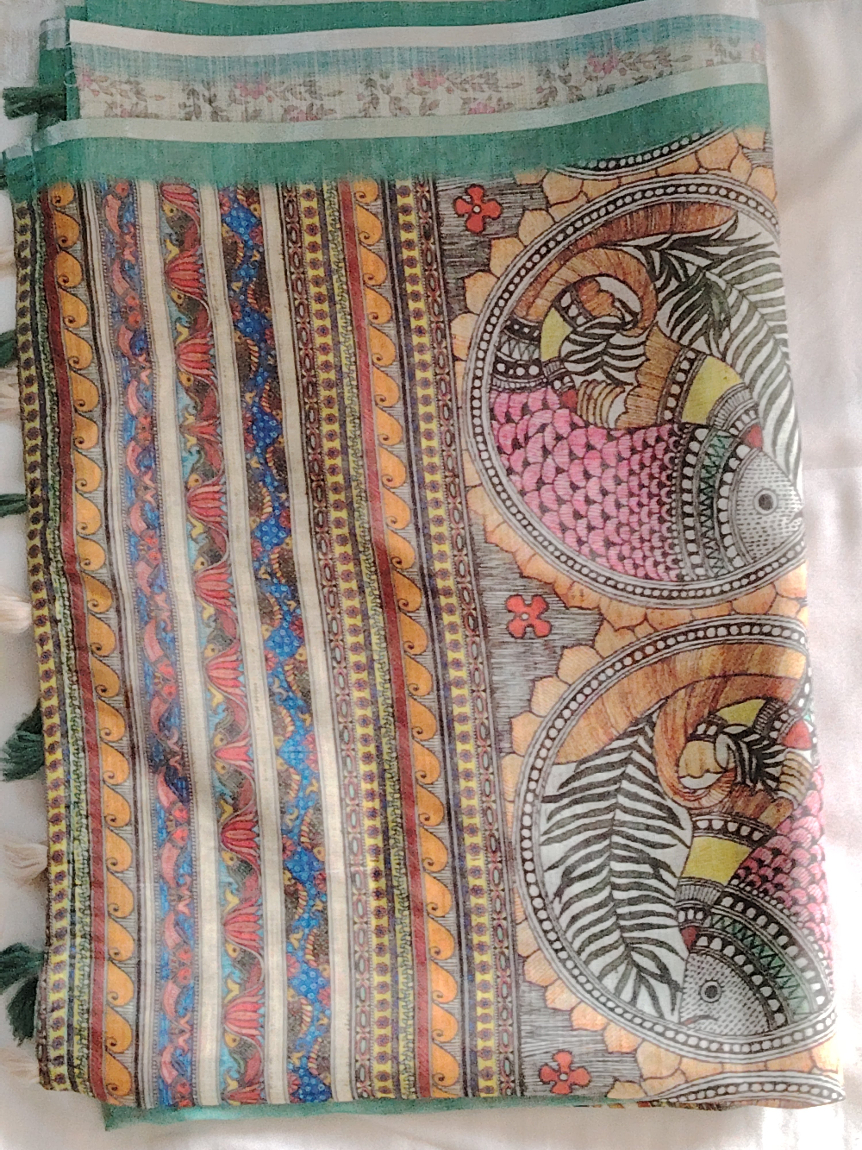 Linen Cotton blended Kalamkari Saree
