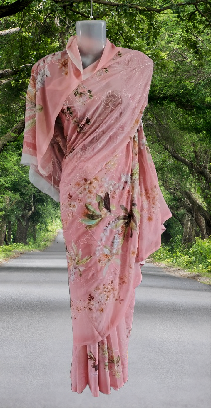 Full embroidery Georget saree