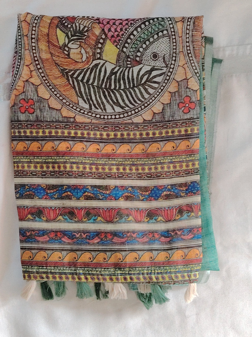 Linen Cotton blended Kalamkari Saree
