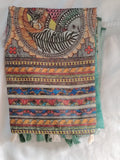 Linen Cotton blended Kalamkari Saree